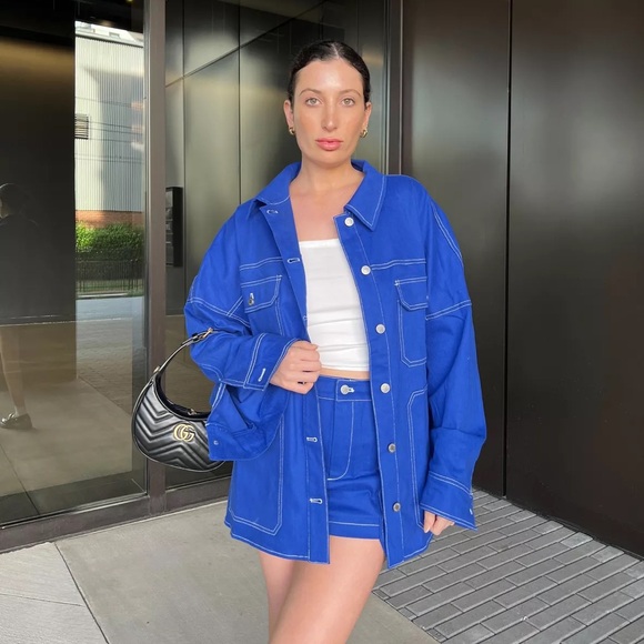 BY.DYLN Cooper Jacket In Cobalt - Picture 5 of 8